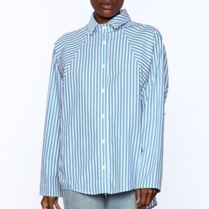 NWT Petersyn x Revolve Bromley Button Down Top in Blue